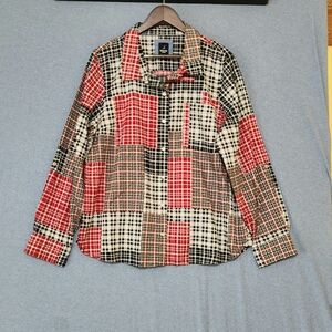 Nautica Red and Black Plaid Blouse
